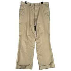 Lands End Traditional Fit Pants Men 38 Workwear Chino Straight Leg Casual Office